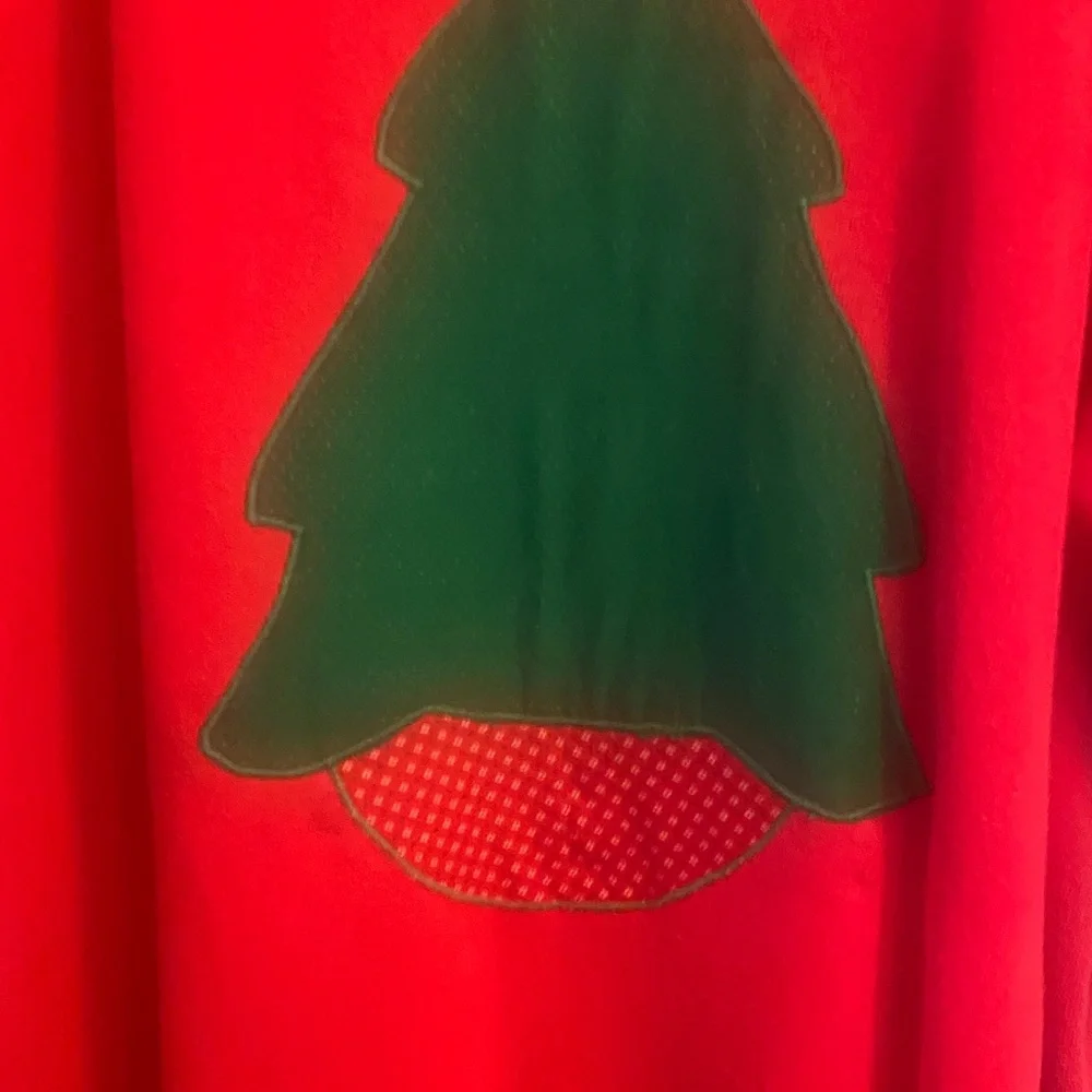 Hanes Red Sweatshirt with Green Christmas Tree - Picture 4 of 6